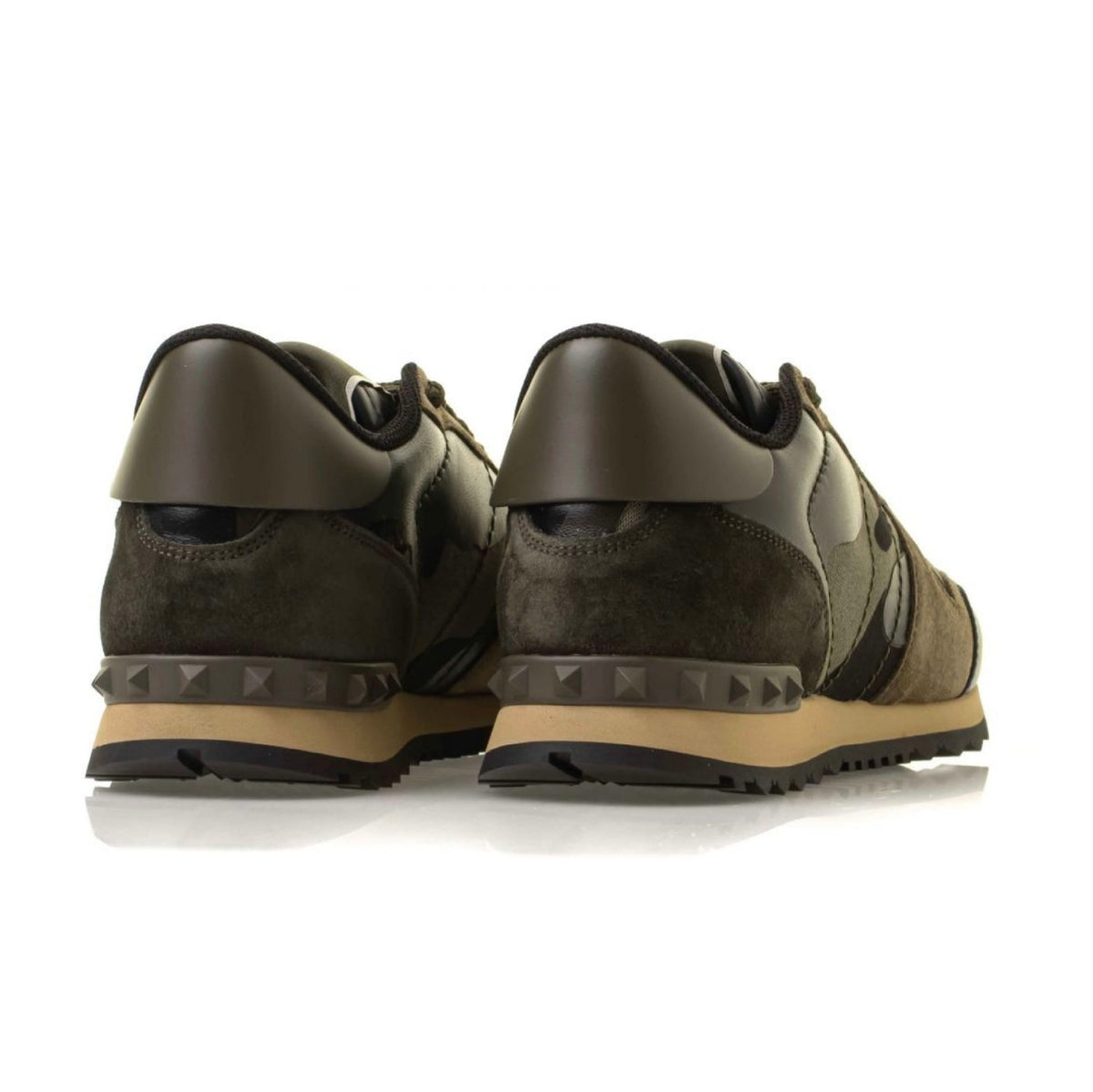 Valentino Camo Garavani Rockrunner Trainers In Army Green TET Clothing