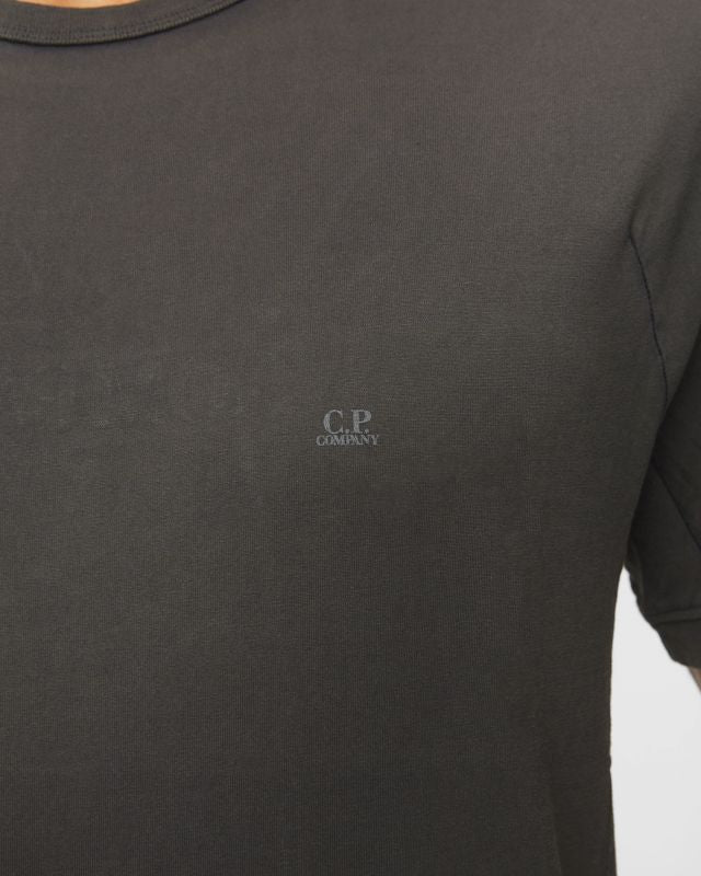 CP Company Re-Colour Mako Cotton Small Logo / Back Logo T-Shirt in Bla