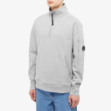 Load image into Gallery viewer, Cp Company Quarter Zip Polo Collar Sweatshirt In Grey
