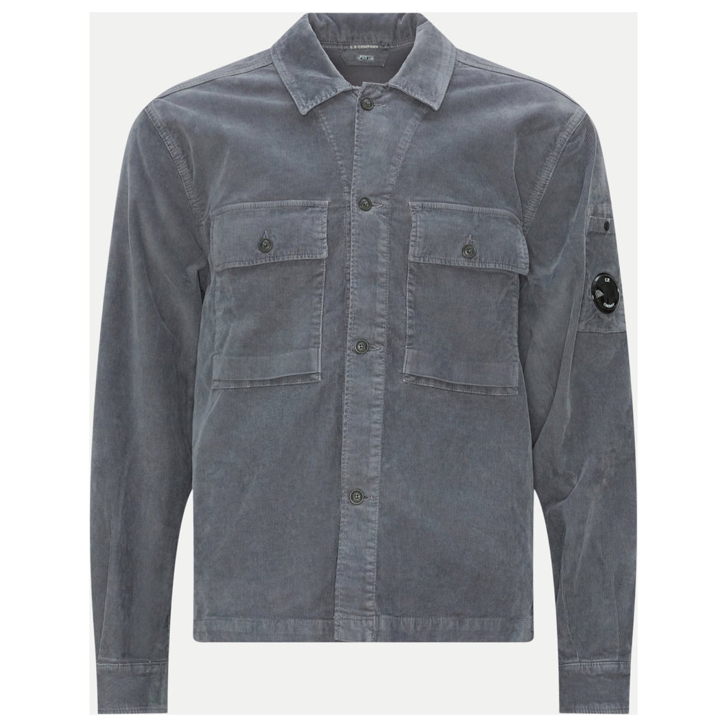 Cp Company Velluto Heavy Lens Shirt in Excalibur Grey