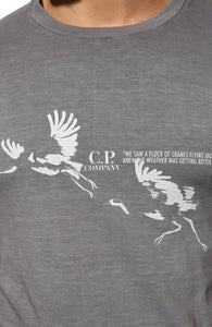 CP Company Jersey 24/1 Flock of cranes T-Shirt in Grey