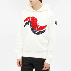 Moncler Wave Logo Overhead Hoodie In White