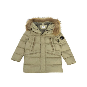 Cp Company Junior M.t.t.n Down Goggle Parka Jacket in Silver Sage