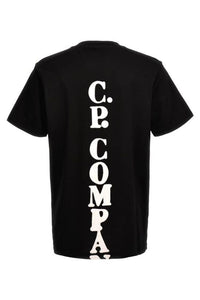 Cp Company Vertical Logo T-Shirt In Black