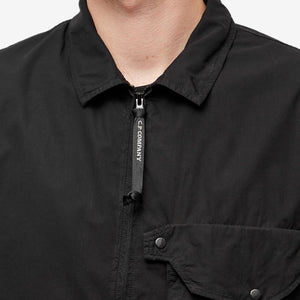 Cp Company Full Zip Lens Overshirt In Black