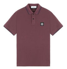 Load image into Gallery viewer, Stone Island Short Sleeve Stretch Slim Fit Polo Shirt In Burgundy
