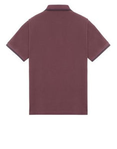 Stone Island Short Sleeve Stretch Slim Fit Polo Shirt In Burgundy