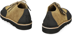 Cp Company X Clarks Desert Trek Leather Suede Shoes In Dark Khaki