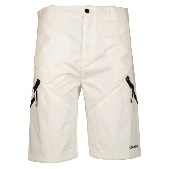 Cp Company Rip-Stop Cargo Bermuda Shorts In White