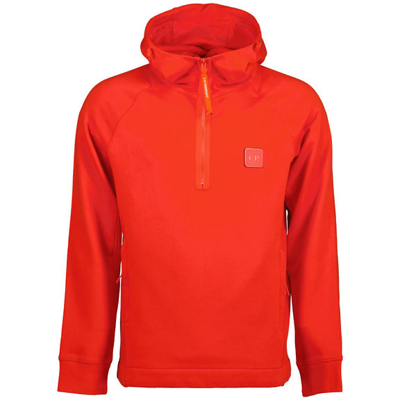 Cp Company Metropolis Series Quarter Zip Hoodie In Red TET Clothing