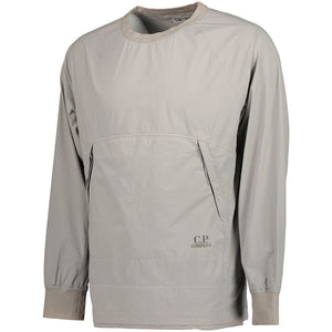 Cp Company Dyshell Overhead Sweatshirt In Griffin Grey