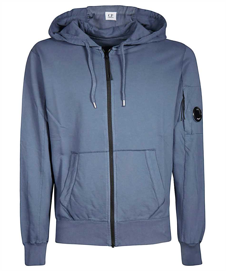 Cp Company Junior Light Fleece Zip Lens Hoodie In Infinity Blue