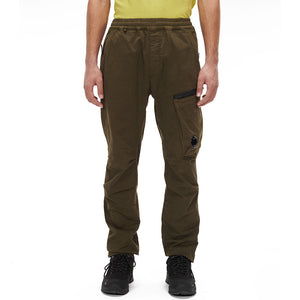 Cp Company Sateen Stretch Cargo Pants In Ivy Green