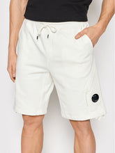 Load image into Gallery viewer, Cp Company Diagonal Raised Lens Fleece Shorts In White
