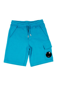 Cp Company Junior Lens Shorts In Tile Blue