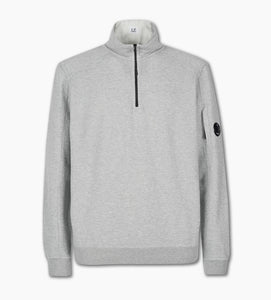 Cp Company Light Fleece Lens Quarter Zip In Grey