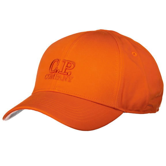 Cp Company Chrome-R Embroidered Logo Cap In Harvest Pumpkin