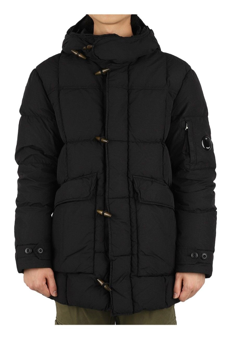 Cp Company Flatt Nylon Padded Lens Down Jacket in Black