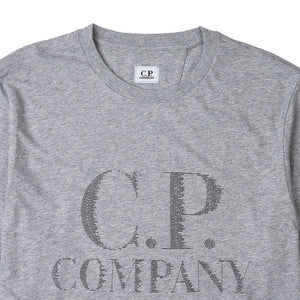 Cp Company Large Logo T-Shirt In Grey