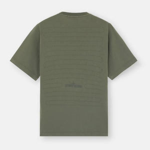 Stone Island Compass Rubber Logo T-Shirt In Khaki