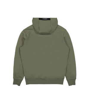 Cp Company Heavy Lens Overhead Hoodie In Bronze Green