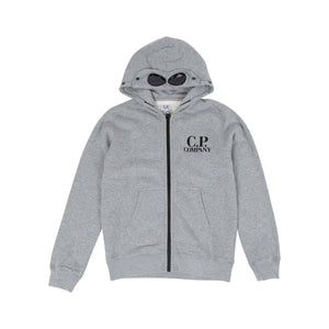 Cp Company Junior Goggle Full Zip Hoodie In Grey