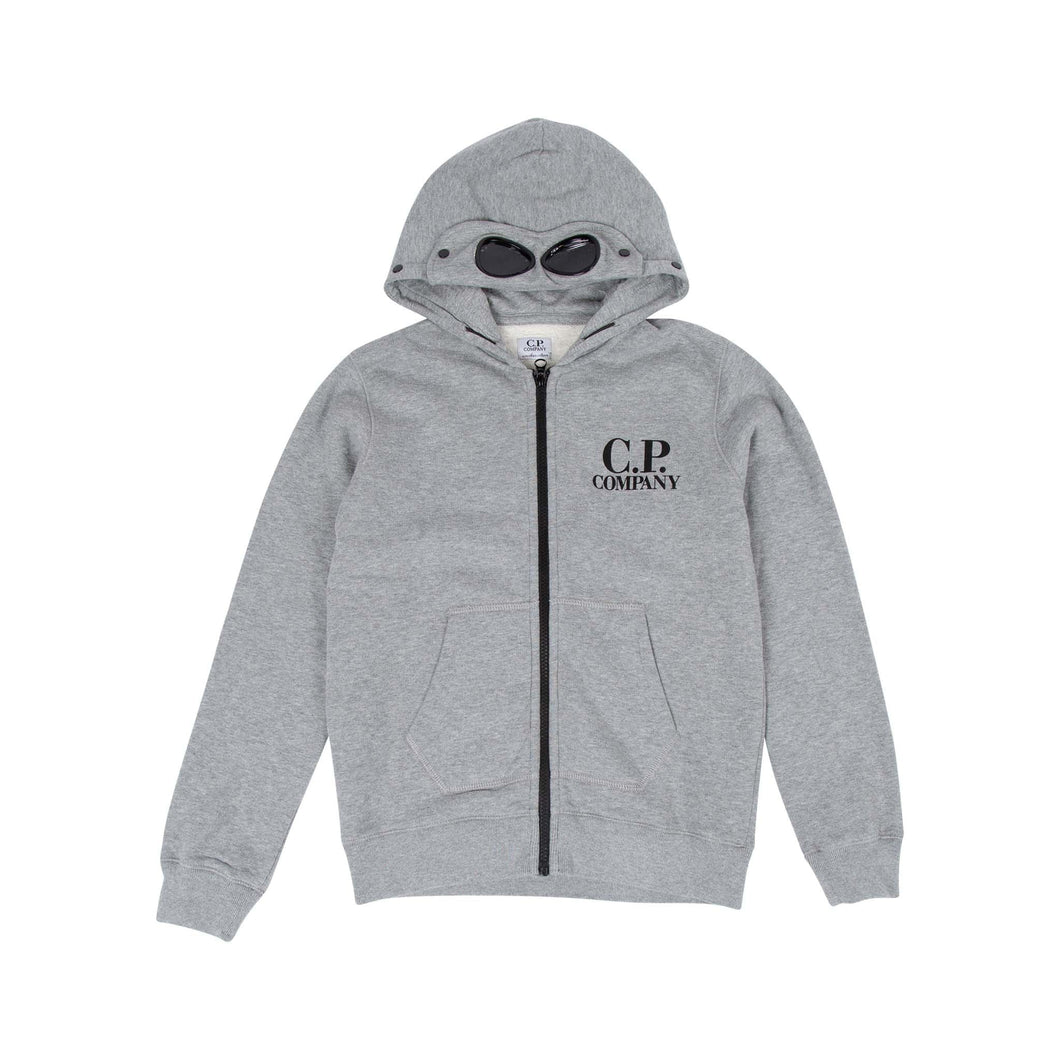 Cp Company Junior Goggle Full Zip Hoodie In Grey