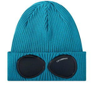 Cp Company Cotton Goggle Beanie In Tile Blue