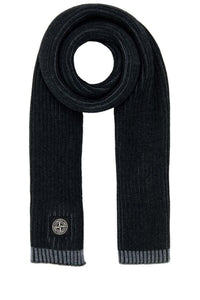 Stone Island Wool Scarf In Charcoal