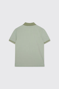 Cp Company Tacting Piquet Logo Polo Shirt In Bronze Green