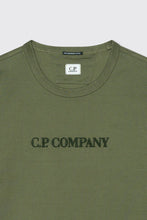 Load image into Gallery viewer, Cp Company Mercerized Jersey 30/2 Logo T-Shirt In Bronze Green
