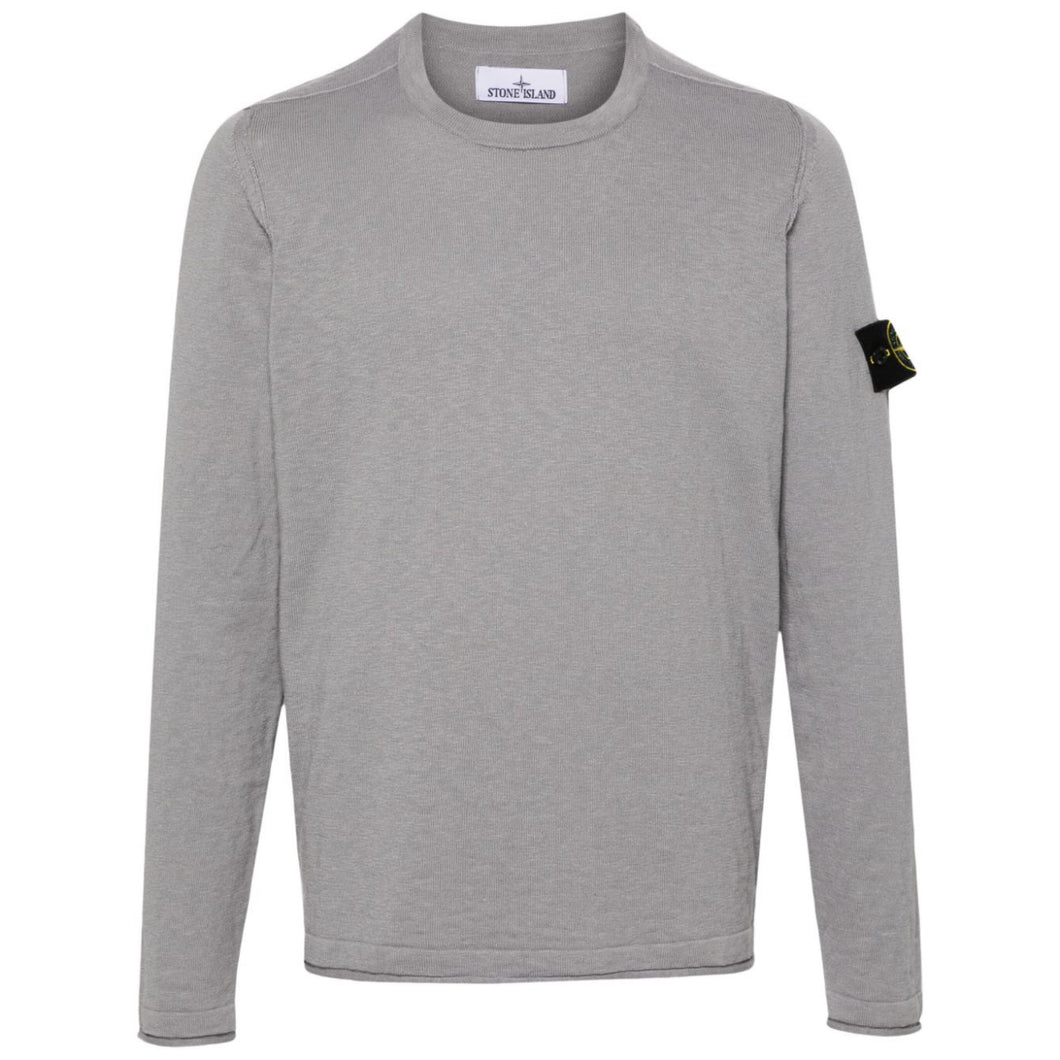 Stone Island Cotton Blend Rolled Trim Sweatshirt in Grey