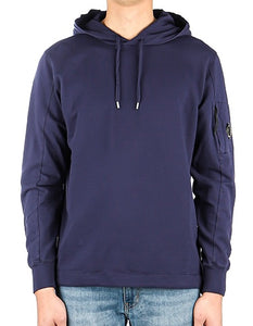 Cp Company Light Fleece Lens Overhead Hoodie In Medieval Blue