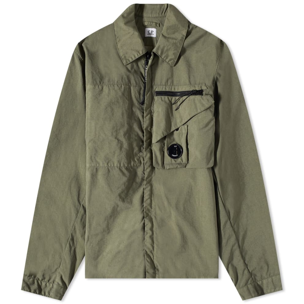 Cp Company Taylon P Lens Overshirt In Bronze Green