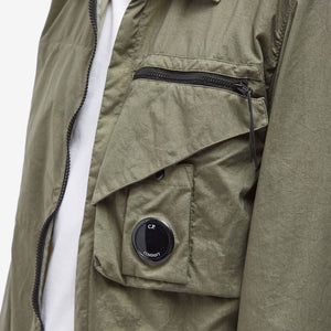 Cp Company Taylon P Lens Overshirt In Bronze Green