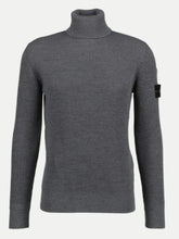 Load image into Gallery viewer, Stone Island Turtle Neck Ribbed Wool Sweatshirt Grey
