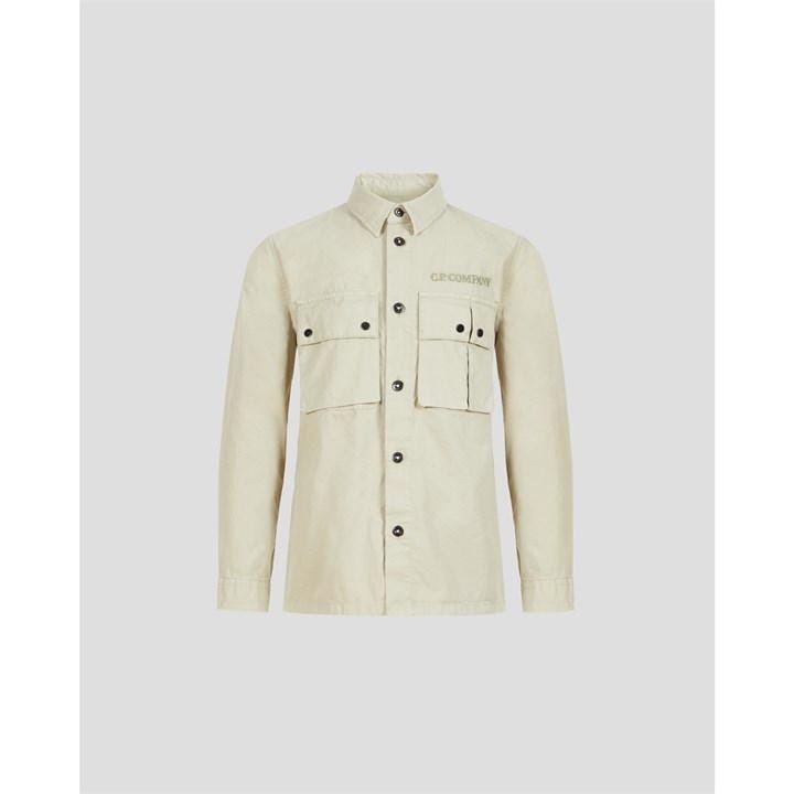 Cp Company Junior Multipocket Overshirt In Silver Sage