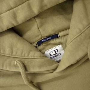 Cp Company Garment Dyed Overhead Lens Hoodie In Green Olive (Pre-Order: Due Approx. 28th Feb)