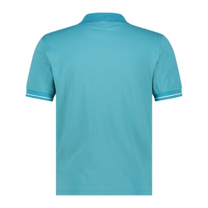 Cp Company Tacting Piquet Logo Polo Shirt In Tile Blue