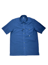 Load image into Gallery viewer, Cp Company Popeline Short Sleeve Small Logo Shirt in Medieval Blue
