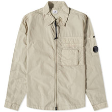 Load image into Gallery viewer, Cp Company Flatt Nylon Full Zip Overshirt In Beige
