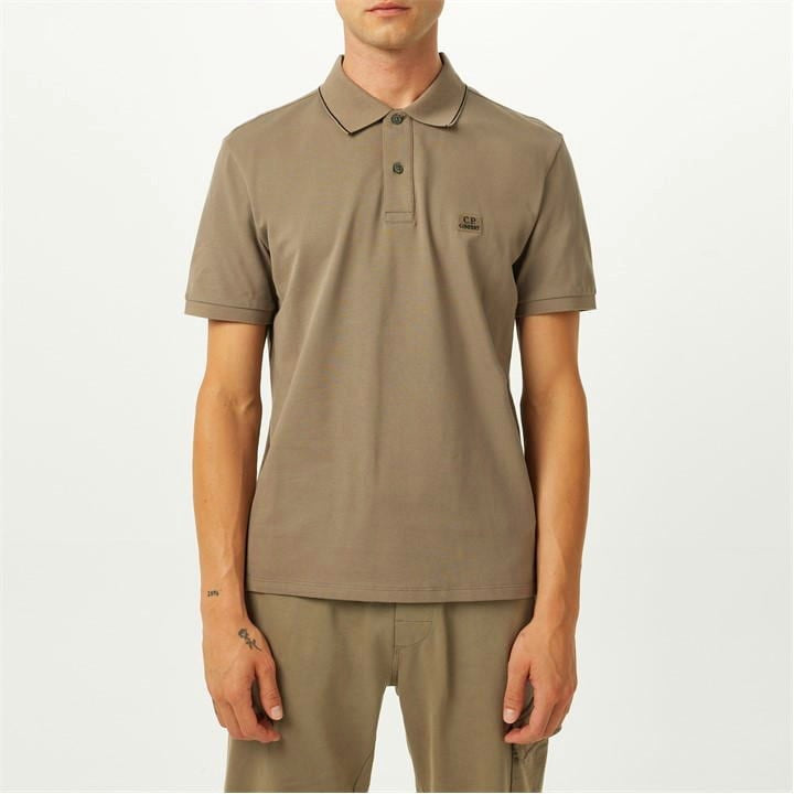 Cp Company Stretch Piquet Slim Fit Polo Shirt Butternut Brown