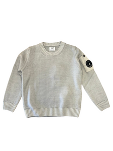 Cp Company Junior 055 Merino Wool Knit In String Grey