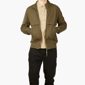 Cp Company Diagonal Raised Fleece Full Zip Lens Sweatshirt in Butternut Brown