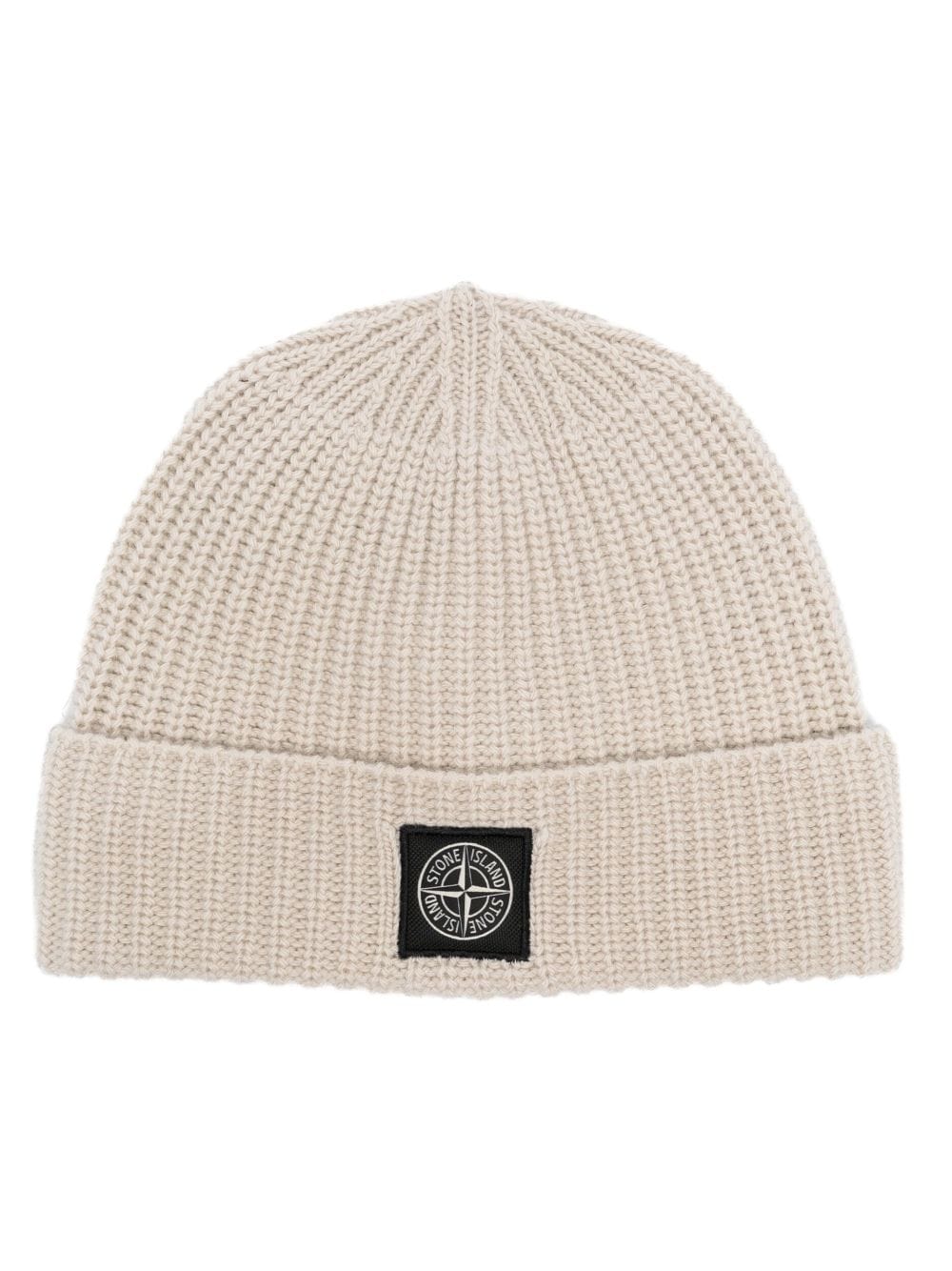 Stone Island Wool Beanie In Stucco