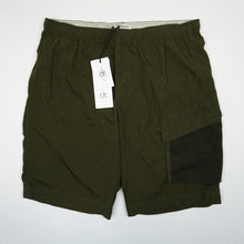 Load image into Gallery viewer, Cp Company Chrome Flatt Nylon Embroided Mesh Pocket Swimshorts In Burnt Olive
