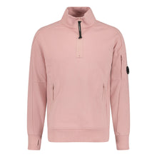 Load image into Gallery viewer, Cp Company Quarter Zip Polo Collar Sweatshirt In Pale Mauve
