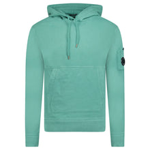 Load image into Gallery viewer, Cp Company Resist Dyed Cotton Lens Overhead Hoodie in Frosty Green
