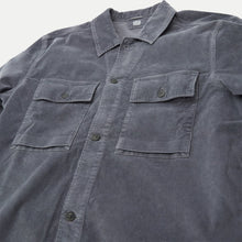 Load image into Gallery viewer, Cp Company Velluto Heavy Lens Shirt in Excalibur Grey
