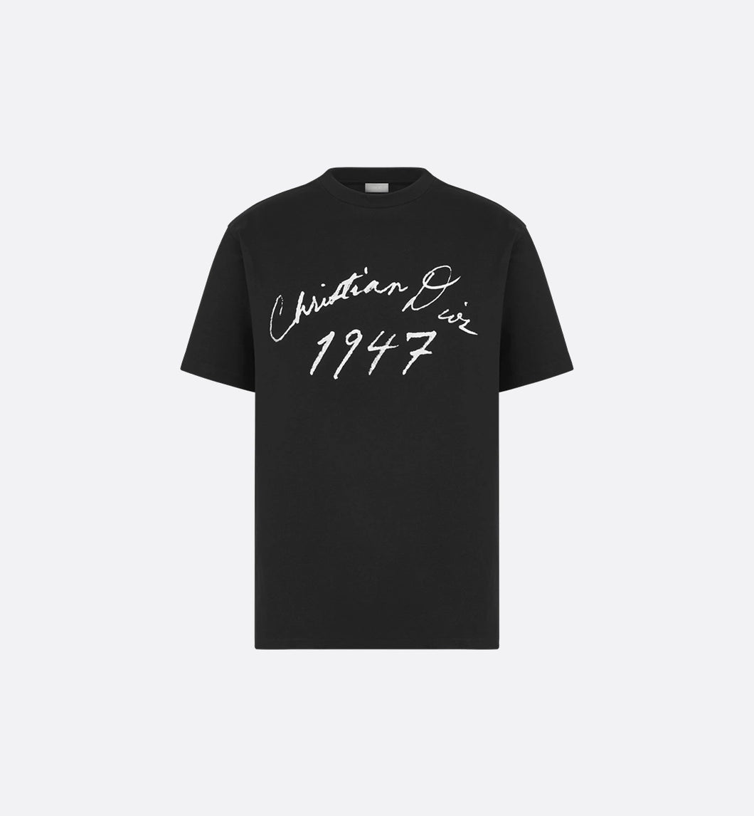 Dior 1947 Handwritten Relaxed Fit T-Shirt In Black